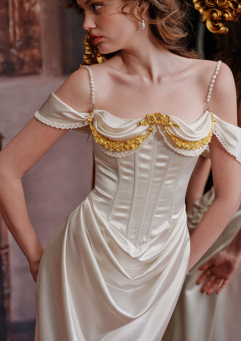 Ivory Maxi Corset Dress