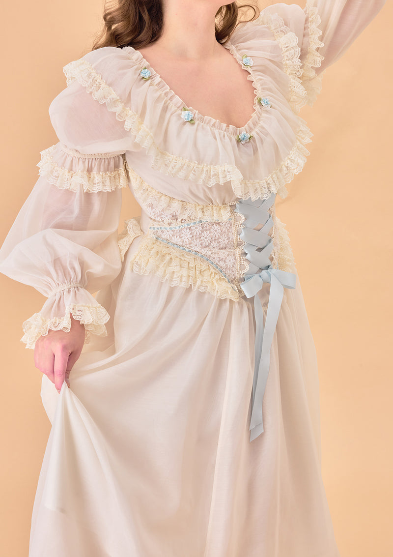 Curve & Plus Blue Hydrangea Corset Dress