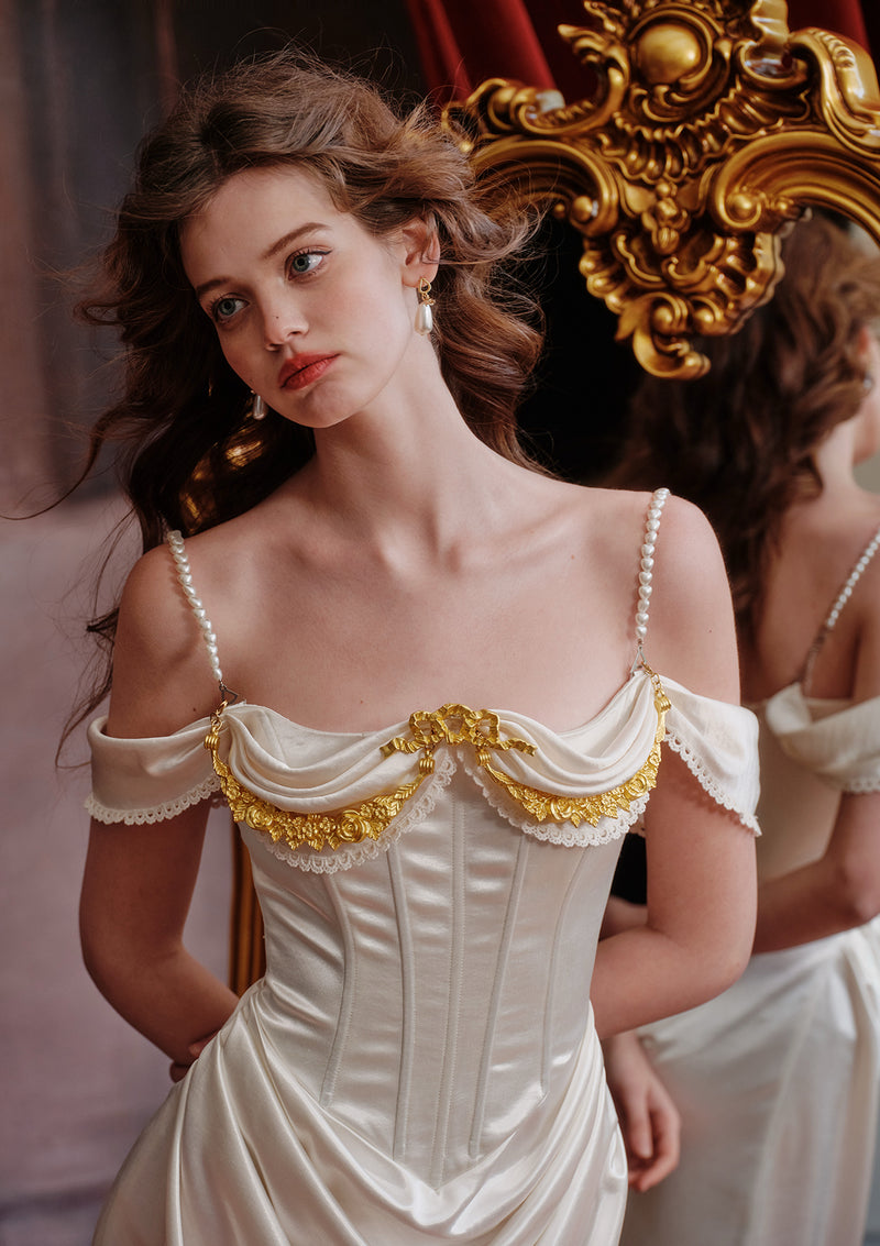 Ivory Maxi Corset Dress