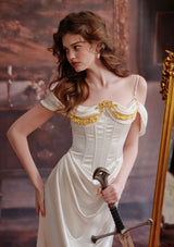 Ivory Maxi Corset Dress