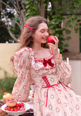 Red Apple Wreath Cottage Dress