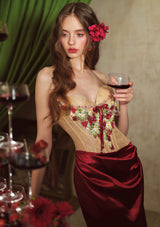 Strawberry Pinot Noir Corset Dress