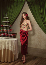 Strawberry Pinot Noir Corset Dress