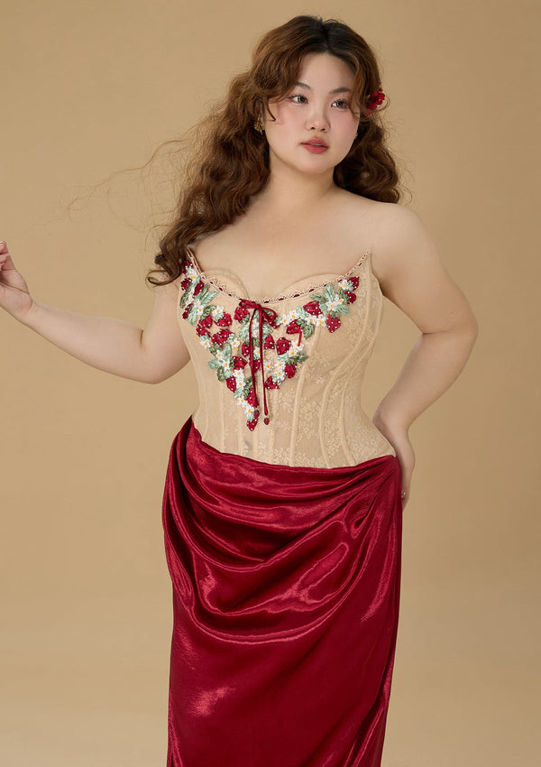 Curve & Plus Strawberry Pinot Noir Corset Dress