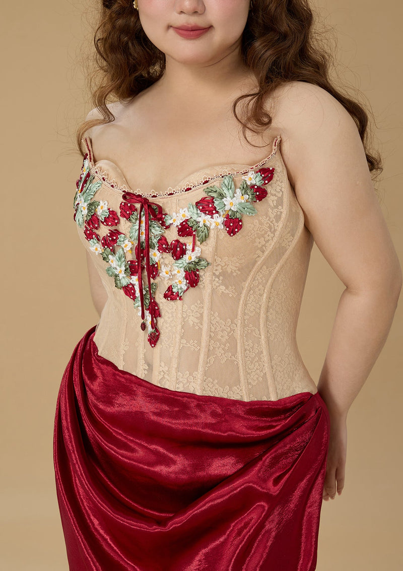 Curve & Plus Strawberry Pinot Noir Corset Dress