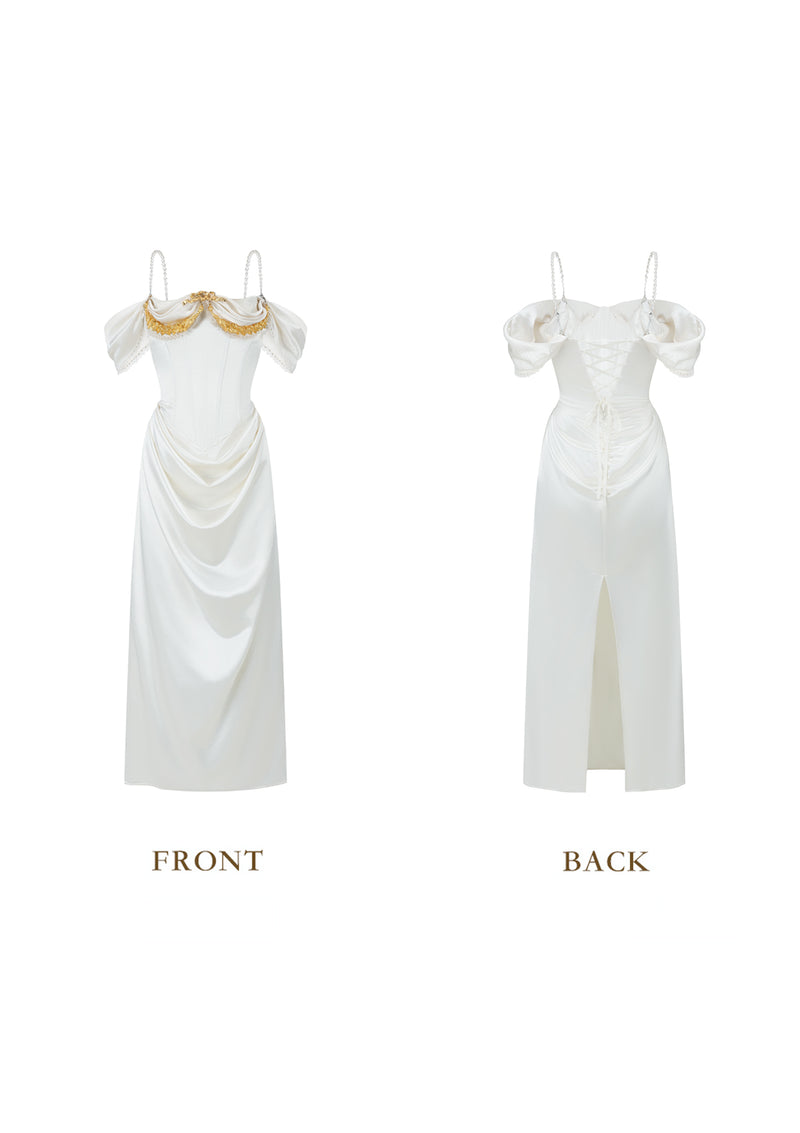Ivory Maxi Corset Dress