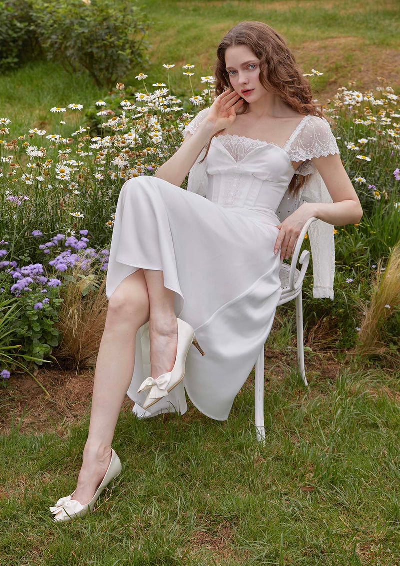 White Pearl Corset Dress