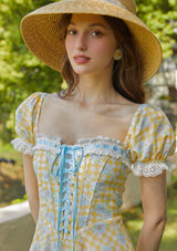 Spring Pineapple Corset Dress