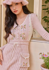 Pink Parterre Knit Dress - LaceMade